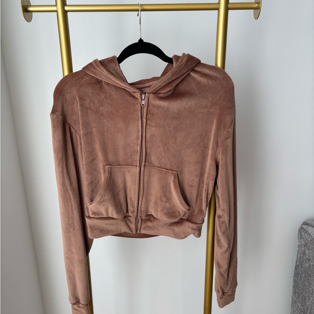 Skims bronze velour hoodie